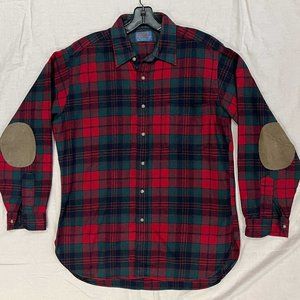 PENDLETON PLAID WOOL SHIRT MEN'S L